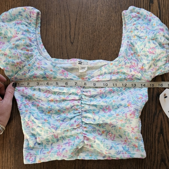 Billabong Pretty Sweet Knit Top Salt Crystal Size Women's Large 12 NEW - Picture 8 of 11